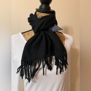 CHARTER CLUB Club Room 100% cashmere black Unisex scarf NWT